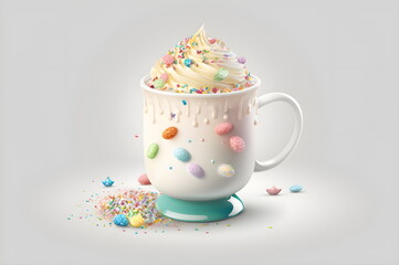 Cup of coffee, latte, mug, cappuccino, Generative AI