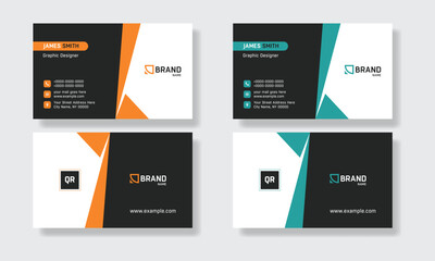 Modern Business Card Design, Professional Corporate Business Card, Geometric Business Card Template, Corporate Identity Business Card