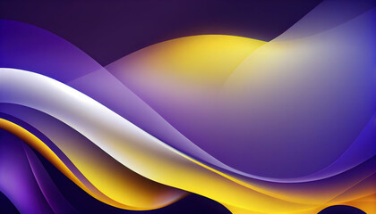 Fototapeta premium Abstract Shiny neon glass translucent wavy composition with gradient transition, elegant clean background - generative AI.