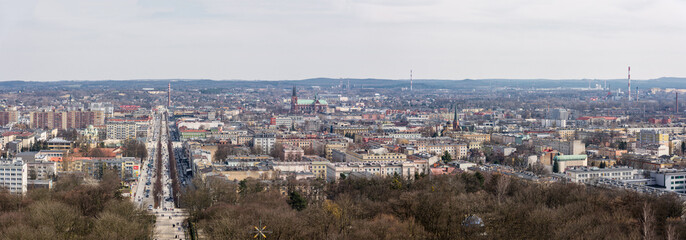 Panorama Częstochowy. Centrum miasta. 
