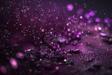 purple and violet colored glowing glow bokeh out of focus blurred particles and lights and waves.  Abstract glamour high tech technology background. Generative AI