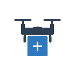 Fototapeta premium First Aid kit Drone Delivery Icon