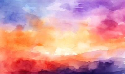 Fototapeta na wymiar a painting of a colorful sky with clouds in the background. generative ai