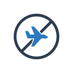 No Travel Icon - Flight Cancel Icon