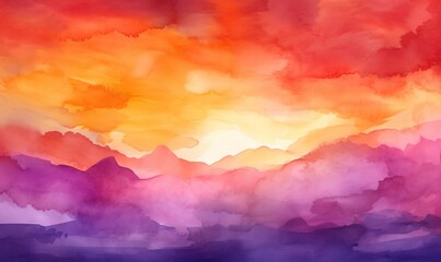  a painting of a colorful sky with clouds in the background.  generative ai
