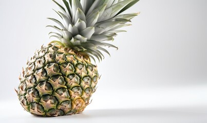  a pineapple is shown on a white background with a gray background.  generative ai