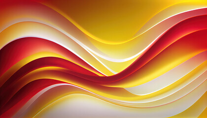 Abstract Shiny neon glass translucent wavy composition with gradient transition, elegant clean background - generative AI.
