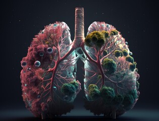 lungs of planet, ecological concept, AI generative