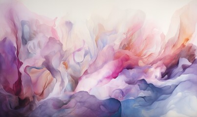  an abstract painting of pink, purple, and blue colors.  generative ai