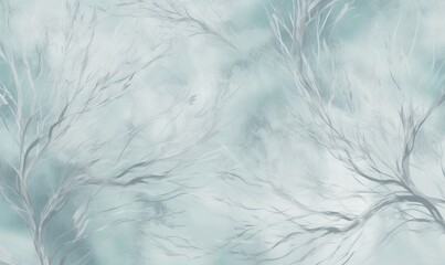 Obraz premium a painting of trees with no leaves on them in the snow. generative ai