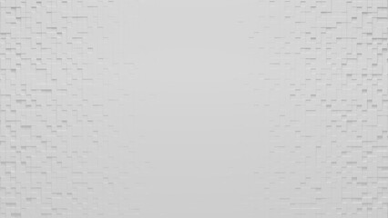 Symmetrical background Random shifted white cube boxes background wallpaper banner with copy space