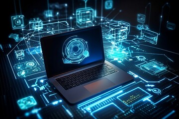 Laptop und der digitalen Fortschritt 3, AI generiert