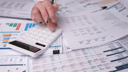 Manager checking the annual financial report