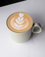 cup of coffee with milk, latte art