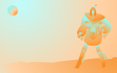 Native American Day with soft color pastel and lanndscape for background