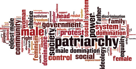 Patriarchy word cloud concept. Collage made of words about patriarchy. Vector illustration  - obrazy, fototapety, plakaty