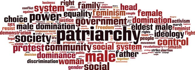 Patriarchy word cloud concept. Collage made of words about patriarchy. Vector illustration  - obrazy, fototapety, plakaty