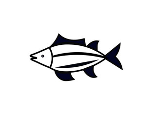 Fish on a white background.  Tuna icon logo design. 