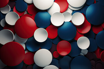 Abstract red white and blue patriotic background created with Generative AI technology