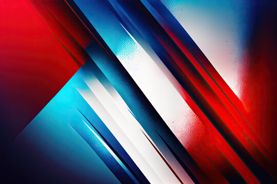Abstract red white and blue patriotic background created with Generative AI technology
