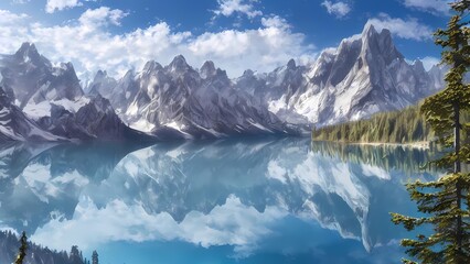 Obraz na płótnie Canvas Serene Landscape of Lake Braies