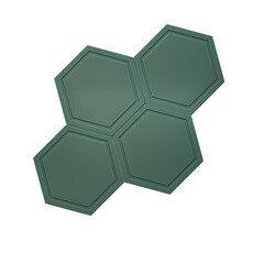Green abstract hexagon object isolated on background