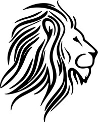 ﻿A vector logo lion in B&W with a minimalist design.