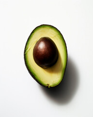 Avocado isolated on white background - created with Generative AI technology 