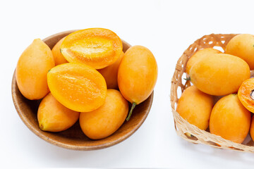 Marian plum fruit isolated on white background