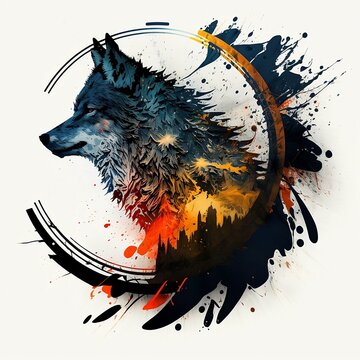 Wolf logo abstract