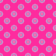 Y2K floral pattern. Funny funky retro flowers background