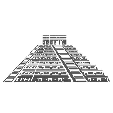 recommend clip art: Mayan pyramid glyph icon vector illustration. Stamp of Mexican ancient ziggurat and architecture of Maya and Aztec civilization, silhouette of monument and historical landmark, pyramid in Mexico
