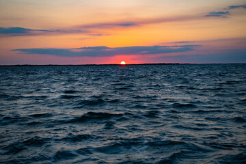 seascape horizon at bahamas sunset. summer seascape horizon at sunset. seascape horizon