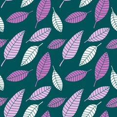 Abstract floral seamless leaves pattern for wrapping paper and fabrics and linens and kids clothes print and packaging