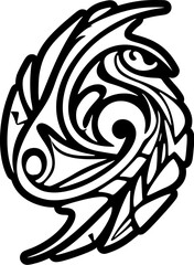 ﻿Design of a black and white Polynesian tattoo.