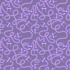 Cartoon plugs seamless electric pattern for wrapping paper and kids clothes print and fabrics and linens
