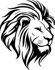 ﻿Vector logo of a lion in black and white, a simple design.