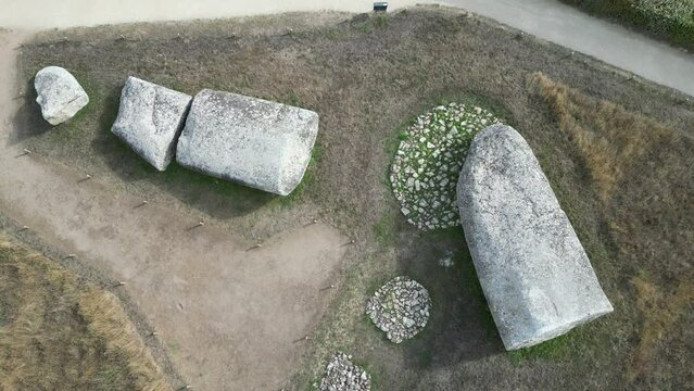 The Locmariaquer megaliths are a complex of Neolithic constructions in Locmariaquer, Brittany with "The Broken Menhir of Er Grah", the largest known single block of stone to have been transported
