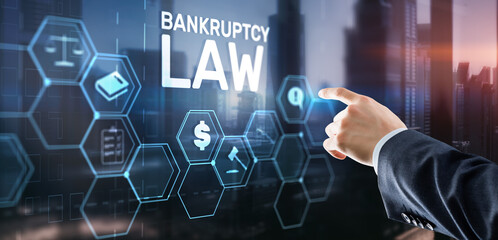 Bankruptcy law concept. Insolvency law. Company has problems