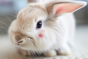 The rabbit with a pink heart drawn on its cheek Generative AI