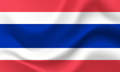 Thailand flag button. Emblem of Thailand. Vector flag, symbol. 
