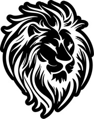 ﻿Lion logo showing in simple black & white vector image.