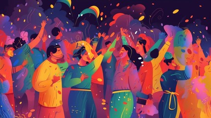 Colorful Indian Holi Festival Vector Illustration