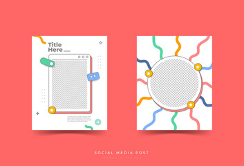 social media post template, transparency, modern style, hand drawn