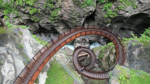 Liechtenstein gorge Liechtensteinklamm with staircase called Helix in Salzburgerland, Austria