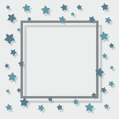 frame with blue stars
