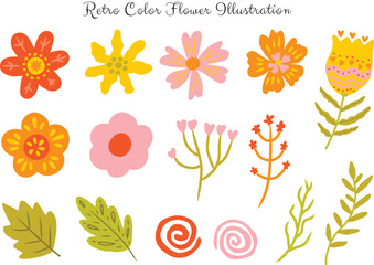 a set of aesthetic cute spring and summer flower clip art collection