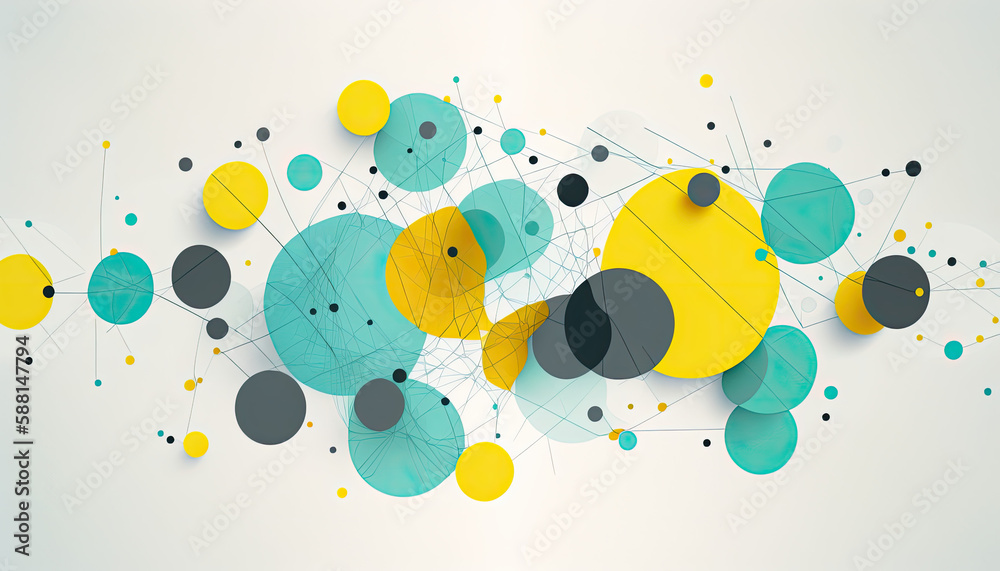 Wall mural plexus circles: a vibrant and dynamic abstract geometric background