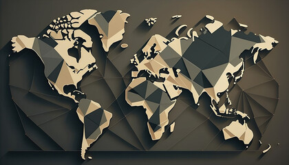 Global Mosaic: An Abstract World Map Illustration