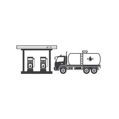 illustration of fuel station, vector art.